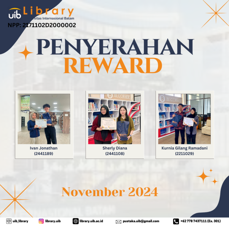 Penyerahan Reward Pemustaka Award Bulan November 2024