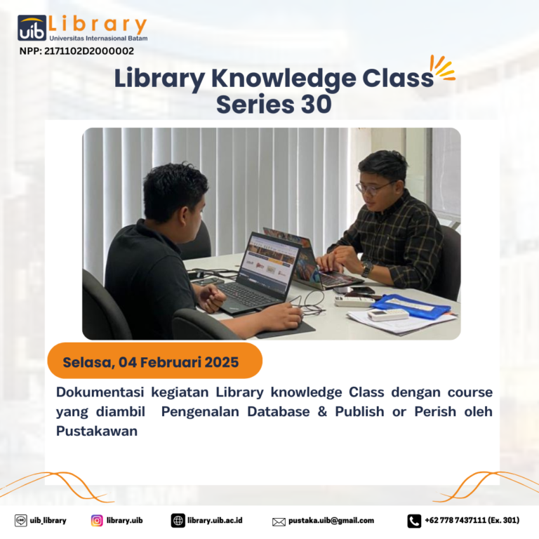 Library Knowledge Class Series 30