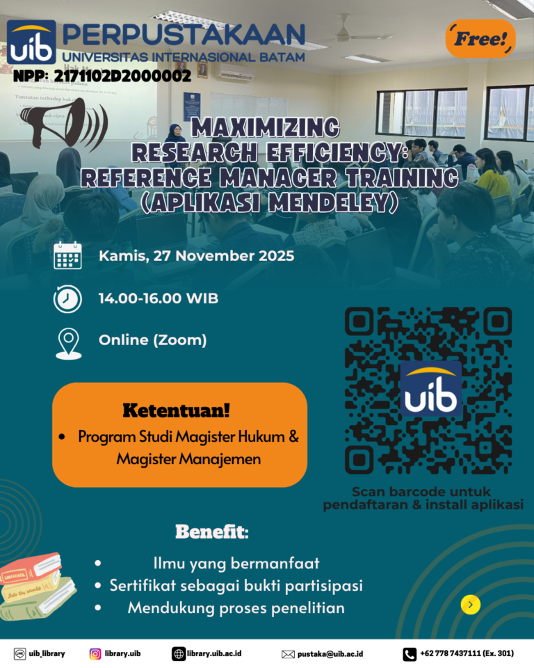 Maximizing Research Efficiency: Pelatihan Reference Manager (Aplikasi Mendeley)