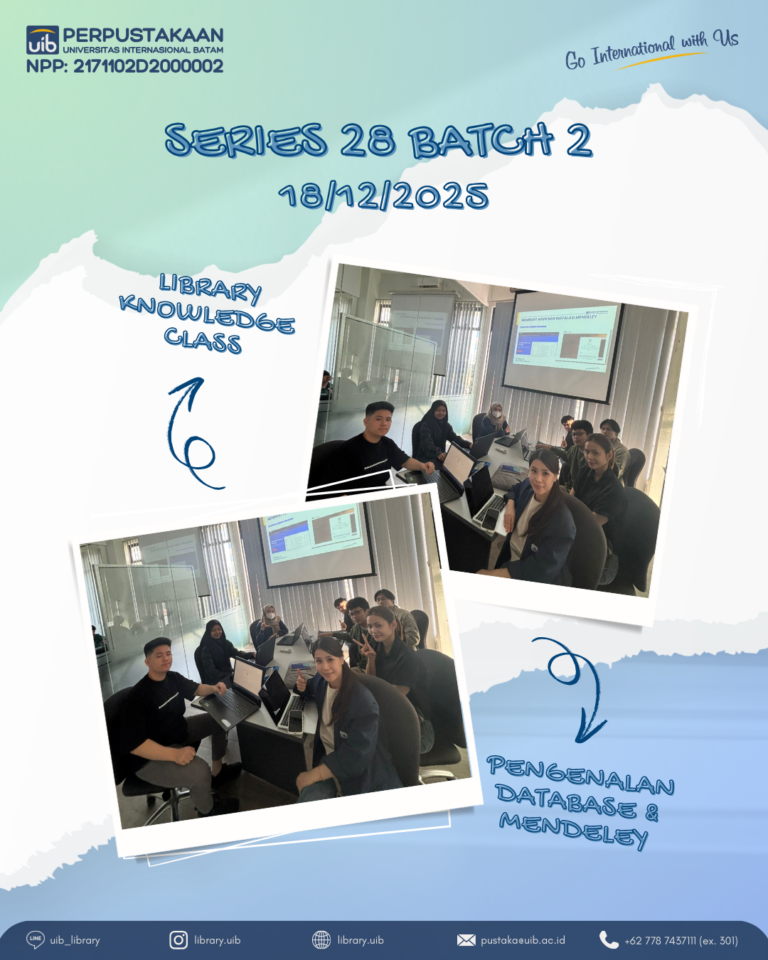Tingkatkan Literasi Informasi, Perpustakaan UIB Gelar Library Knowledge Class Series 28 Batch 2