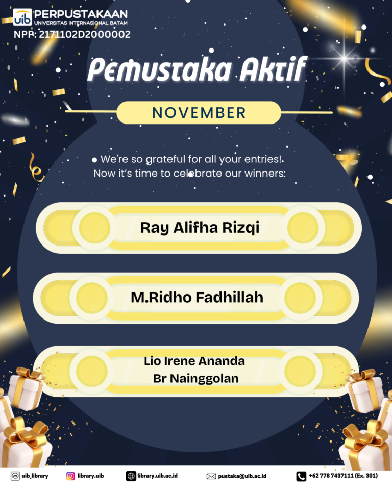 Penghargaan Pemustaka Aktif Perpustakaan UIB – November 2025