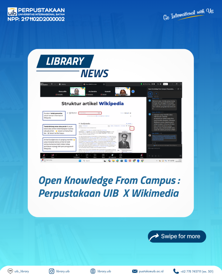 Open Knowledge from Campus: Perpustakaan UIB Hadirkan Seminar Interaktif Bersama Wikimedia Indonesia