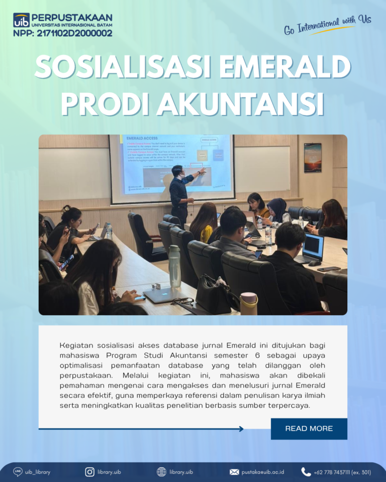 Sosialisasi Emerald sebagai Pendukung Penulisan Ilmiah Mahasiswa Akuntansi