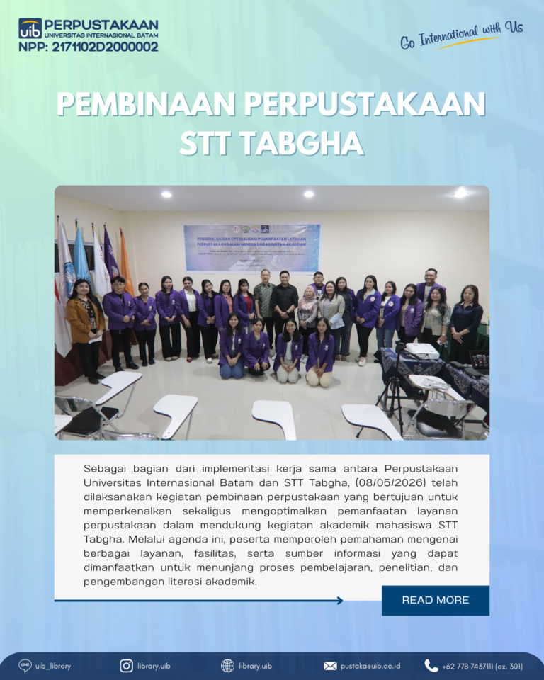 Perpustakaan UIB Laksanakan Pembinaan Perpustakaan bagi Mahasiswa STT Tabgha