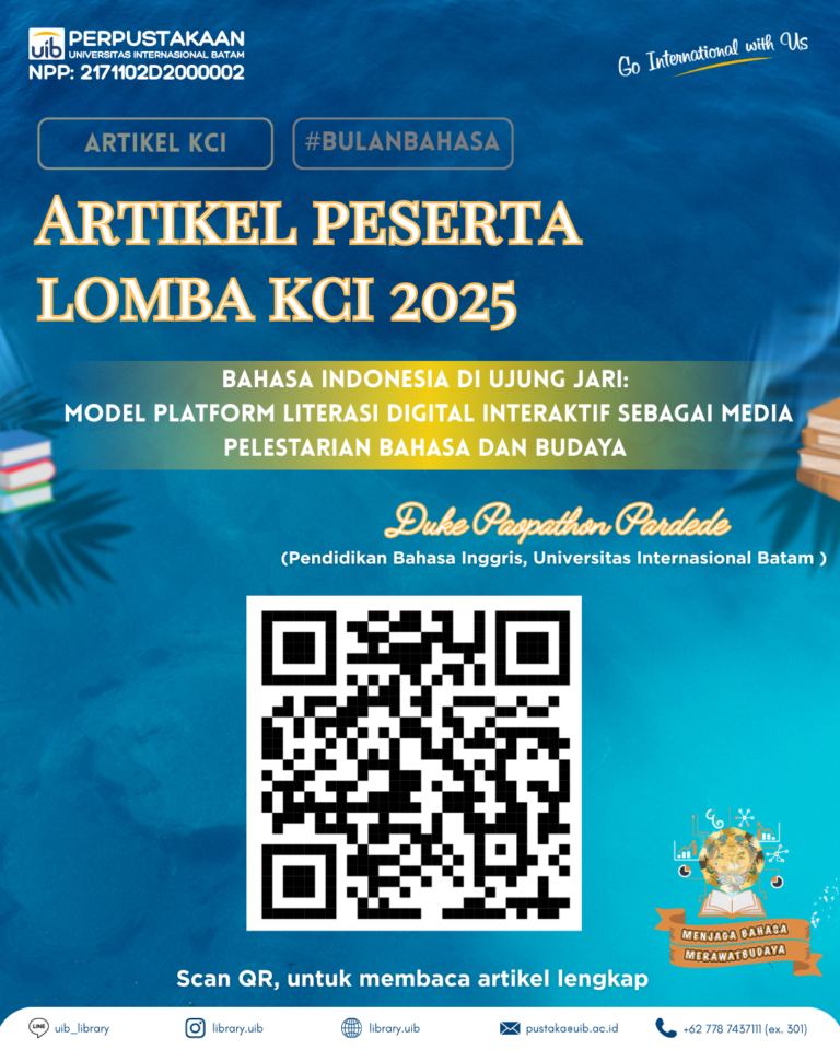 BAHASA INDONESIA DI UJUNG JARI: MODEL PLATFORM LITERASI DIGITAL INTERAKTIF SEBAGAI MEDIA PELESTARIAN BAHASA DAN BUDAYA 