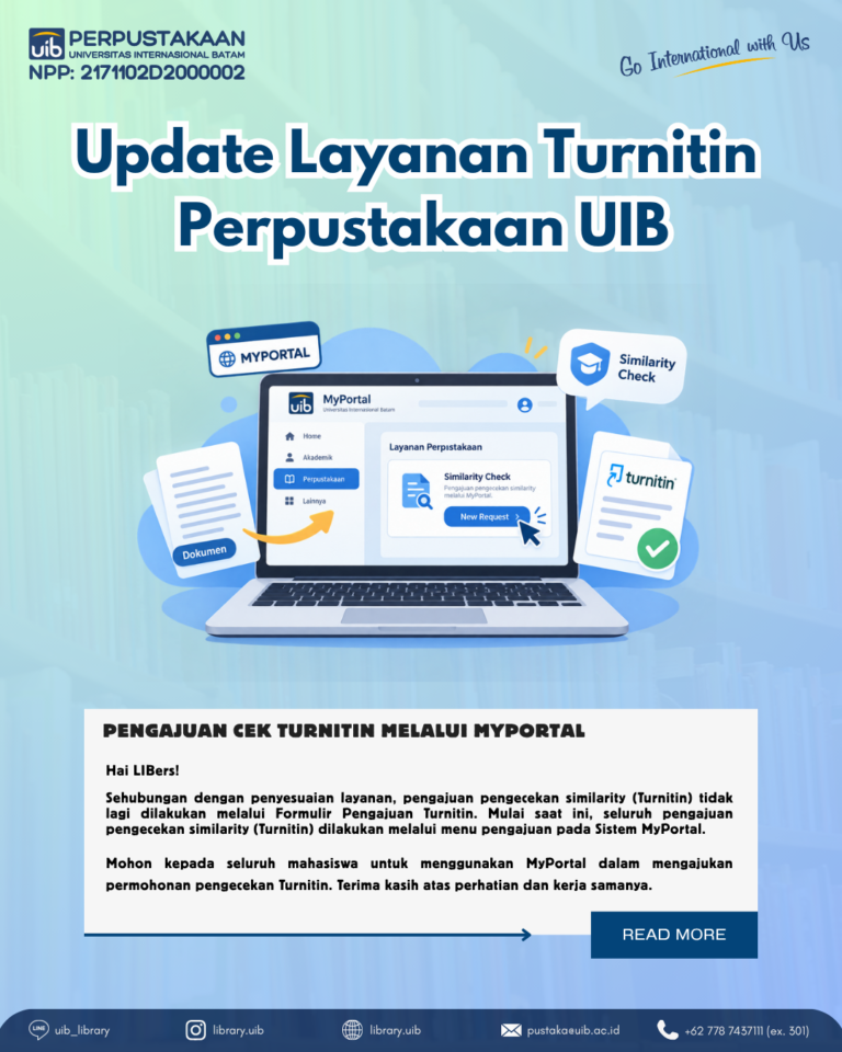Update Layanan Turnitin Perpustakaan UIB: Pengajuan Kini melalui MyPortal