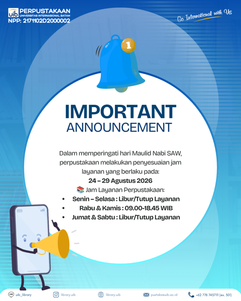 Penyesuaian Jam Layanan Perpustakaan dalam Rangka Maulid Nabi Muhammad SAW